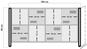 Console Cosmo – Atlantic Pine Black – 164x89x35 cm