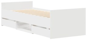 Estrutura de cama c/ painéis cabeceira e pés 90x190 cm branco
