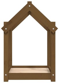 Cama para cães 61x50x70 cm pinho maciço castanho mel