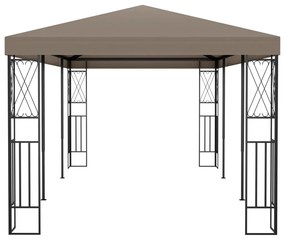 Gazebo 6x3 m tecido cinzento-acastanhado