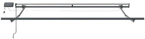 Toldo Retrátil Manual com LED Preto 350x250 cm