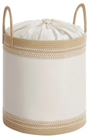 Cesto para roupa suja 60 L com tampa e pega 41 x 41 x 46 cm castanho camelo