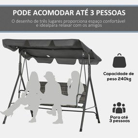 Banco Baloiço de Jardim Baloiço de Exterior com Toldo Ajustável Assent