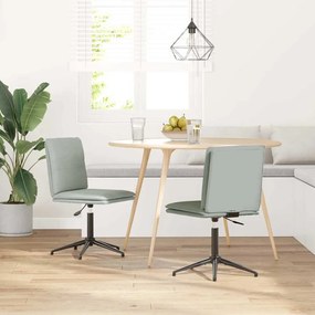 Cadeiras de jantar 2 pcs veludo cinzento-claro