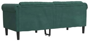 Sofá de 2 lugares veludo verde-escuro