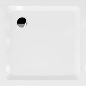 Mexen Flat base de duche quadrada slim 80 x 80 cm, branco, sifão cromado - 40108080