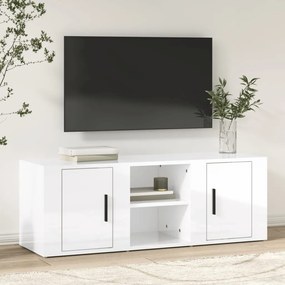 vidaXL Móvel para TV 100x31,5x35 derivados de madeira branco brilhante