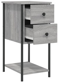 Mesa de cabeceira 32x42x70 cm derivados madeira sonoma cinza