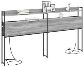 Cabeceira de armazenamento Sonoma cinzento 180 cm