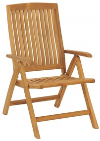 Cadeiras de jardim reclináveis c/ almofadões 2 pcs teca maciça