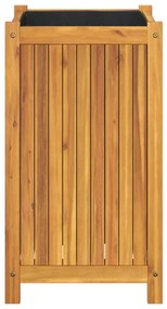 Vaso/floreira de jardim com forro 42x42x75 cm acácia maciça