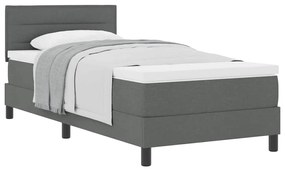 Cama Box Spring com Colchão Cinza Escuro 100x200 cm Tecido