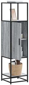 Armário alto 35,5x35x139 cm madeira e metal cinza sonoma
