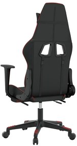 Cadeira gaming massagem + apoio couro art. preto/vermelho tinto