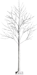 Árvore de Natal artificial de 150 cm com ramos de bétula e 72 luzes LED brancas Mini árvore decorativa Branca
