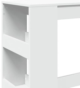Mesa de bar com prateleiras derivados de madeira branco
