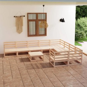 vidaXL 10 pcs conjunto lounge de jardim pinho maciço