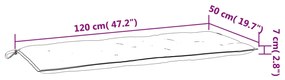 Almofadões banco jardim 2 pcs 120x50x7cm tecido oxford bege