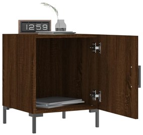Mesa cabeceira 2pcs 40x40x50cm deriv. madeira carvalho castanho