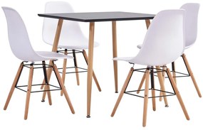 vidaXL 5 pcs conjunto de jantar plástico branco