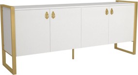 Aparador Lost – Branco e Dourado (180 x 77,6 x 44,5 cm) | Elegância e