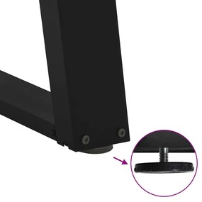 Pés para mesa de centro em formato de U, 2 peças, preto, 40x(30-31) cm