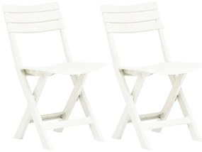 Cadeiras de jardim dobráveis 2 pcs plástico branco