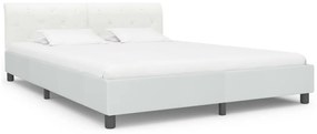 Estrutura de cama 160x200 cm couro artificial branco
