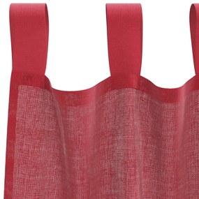 Cortinas de voile com laços 2 pcs vermelho tinto 140x245 cm