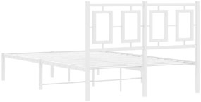 Estrutura de cama com cabeceira 120x200 cm metal branco