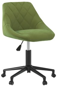 vidaXL Cadeira de jantar giratória veludo verde-claro