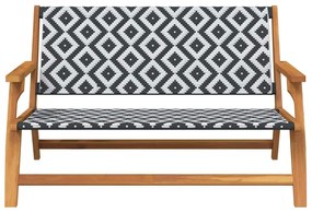 Banco de Jardim Preto e Branco 122x76x73.5 cm Madeira de Acácia Maciça