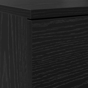 Cabine de Sapatos Carvalho Preto 100.5x28x100 cm Madeira Engenheirada
