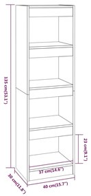 Estante/divisória 40x30x135 cm cor cinzento cimento