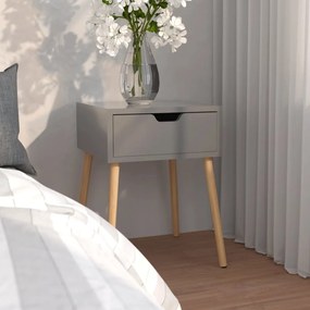 vidaXL Mesa de cabeceira 40x40x56 cm derivados de madeira cinza