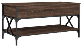 Mesa centro 100x50x50 cm deriv. madeira/metal carvalho castanho