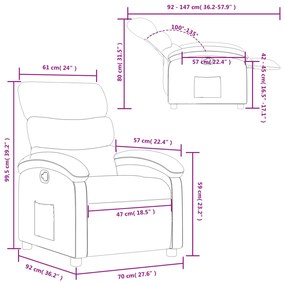 Poltrona reclinável couro artificial cor creme