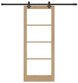 Porta Deslizante vidaXL com Conjunto de Ferragens 86 x 211 cm Madeira