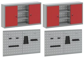 Conjunto de gabinete e painel de ferramentas de 4 peças montado na par