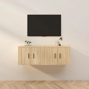 vidaXL Móveis de TV de parede 2 pcs 57x34,5x40 cm carvalho sonoma