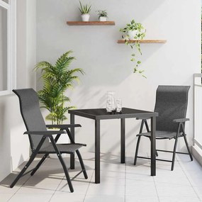 vidaXL Conjunto de Jantar de Jardim 3 Peças Cinza Rattan Polipropileno
