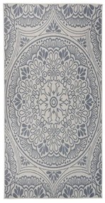 vidaXL Tapete de tecido plano para exterior 100x200 cm padrão azul