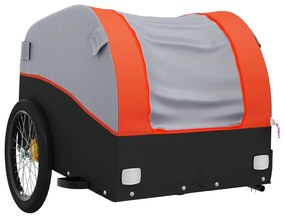 Reboque para bicicleta 30 kg ferro preto e laranja