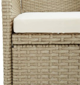 7 pcs conjunto de jantar p/ jardim c/ almofadões bege e preto