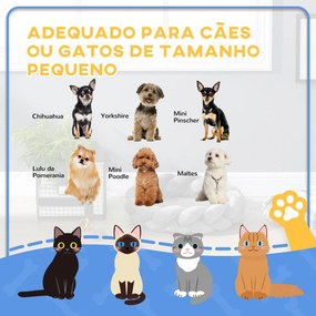 Cama para animais estimação Pequenos Lavável Cama para Animais de Estimação Redonda com Almofada Independente 55x55x14 cm Cinza