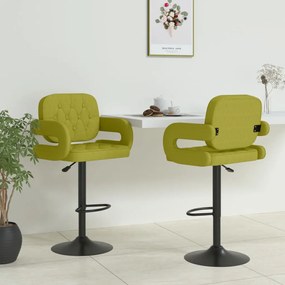 vidaXL Bancos de bar 2 pcs tecido verde
