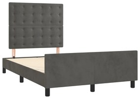 Estrutura de cama sem colchão 120x200 cm veludo cinzento-escuro
