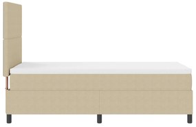 Cama Box Spring com Colchão Bege Clara 80x200 cm Tecido de Corduroy