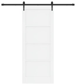 Porta Deslizante vidaXL com Conjunto de Ferragens Brancas 86x211 cm Ma