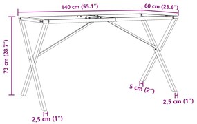 Pernas para mesa de jantar estrutura em X aço
